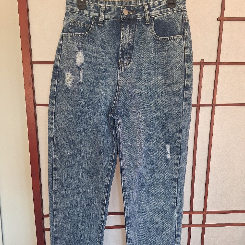 Distressed Barrel Leg Jeans